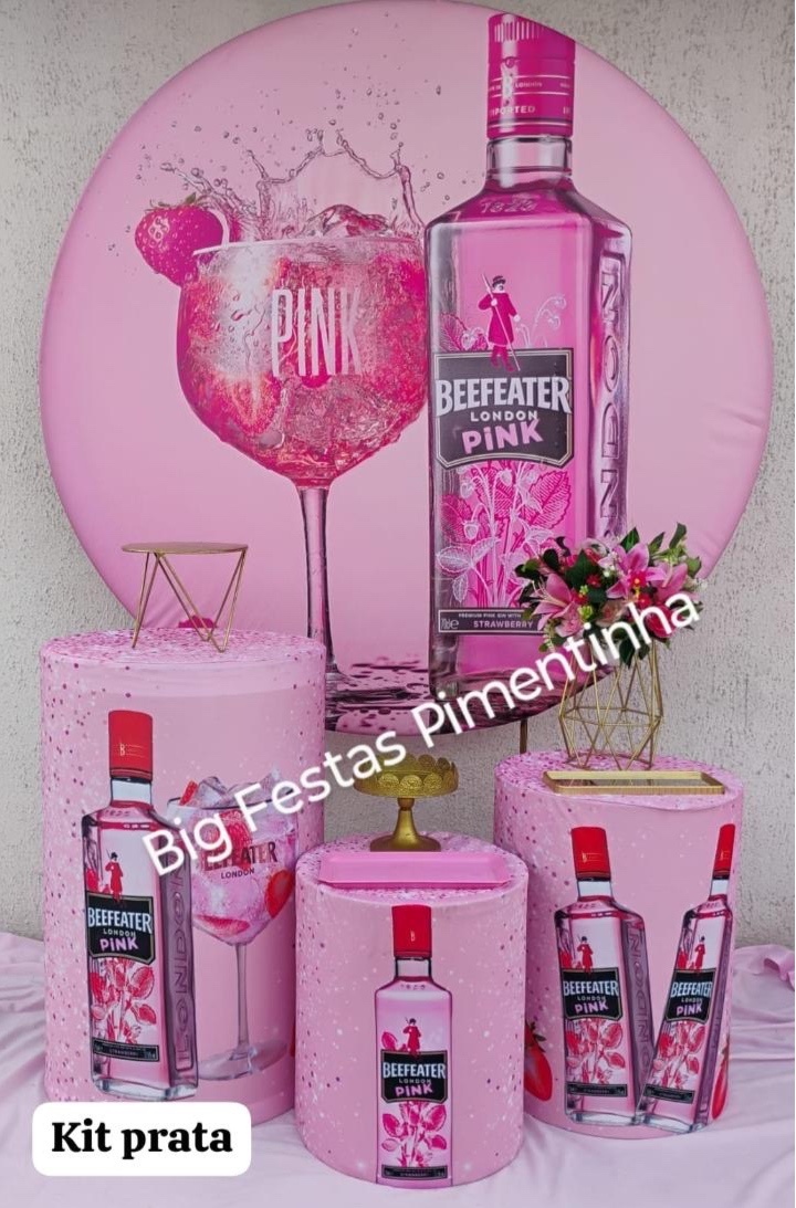 Kit Prata Gin Rosa - big festas pimentinha
