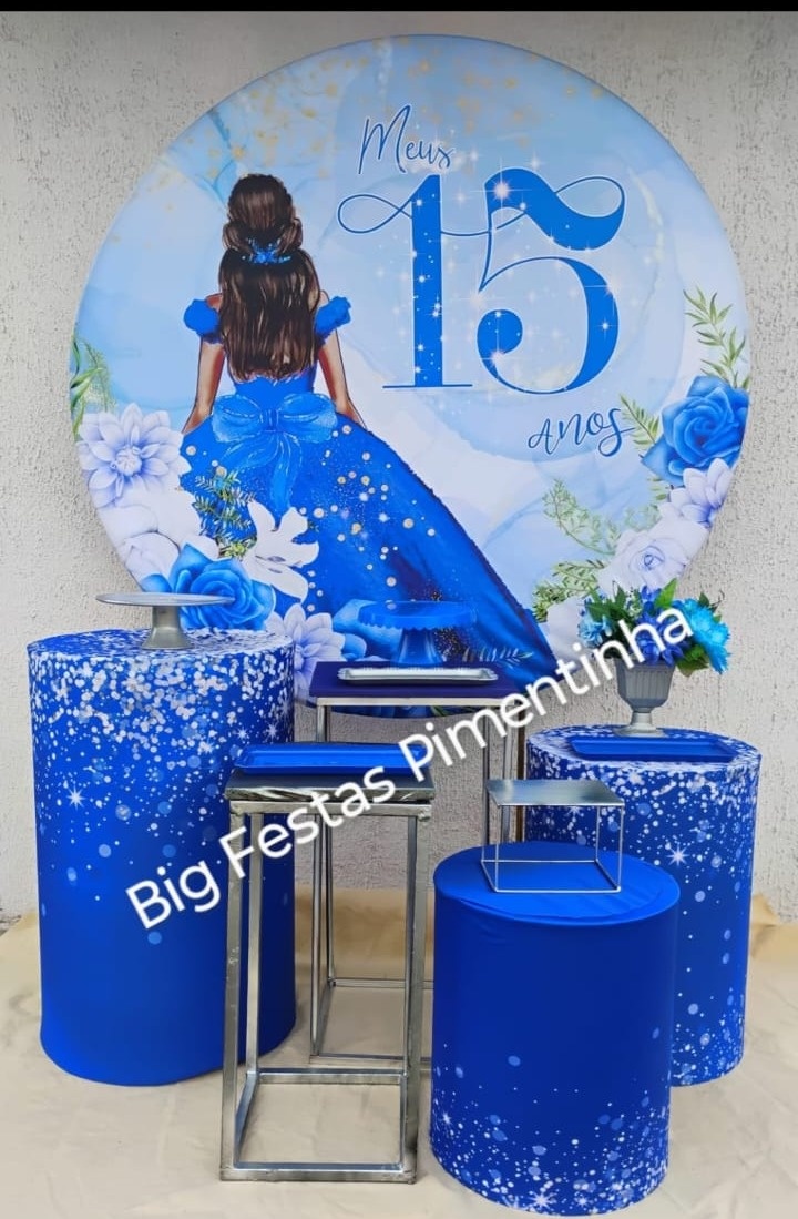 Kit Ouro 15 Anos Azul - big festas pimentinha