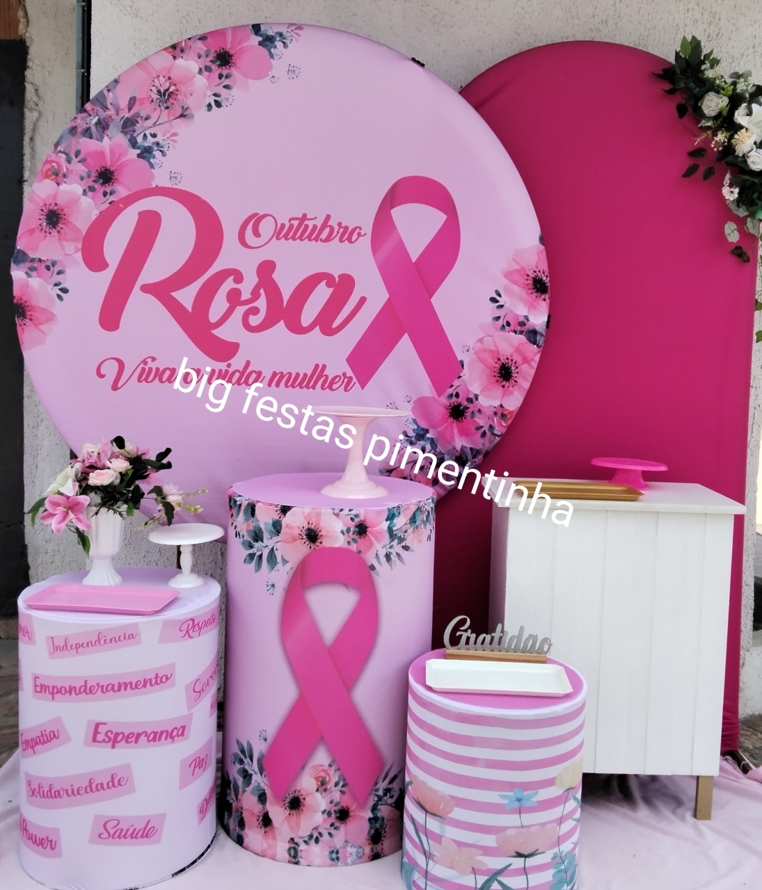 Kit Diamante Outubro Rosa - big festas pimentinha