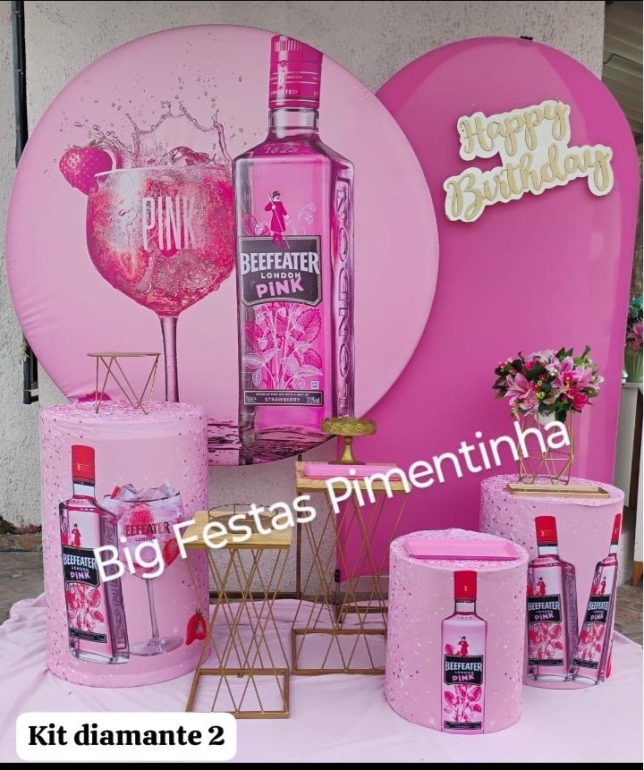 Kit Diamante Gin Rosa 1 - big festas pimentinha