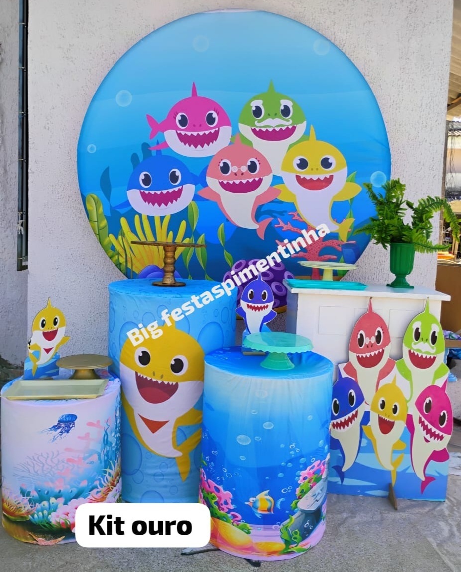 Kit Ouro Baby Shark - big festas pimentinha
