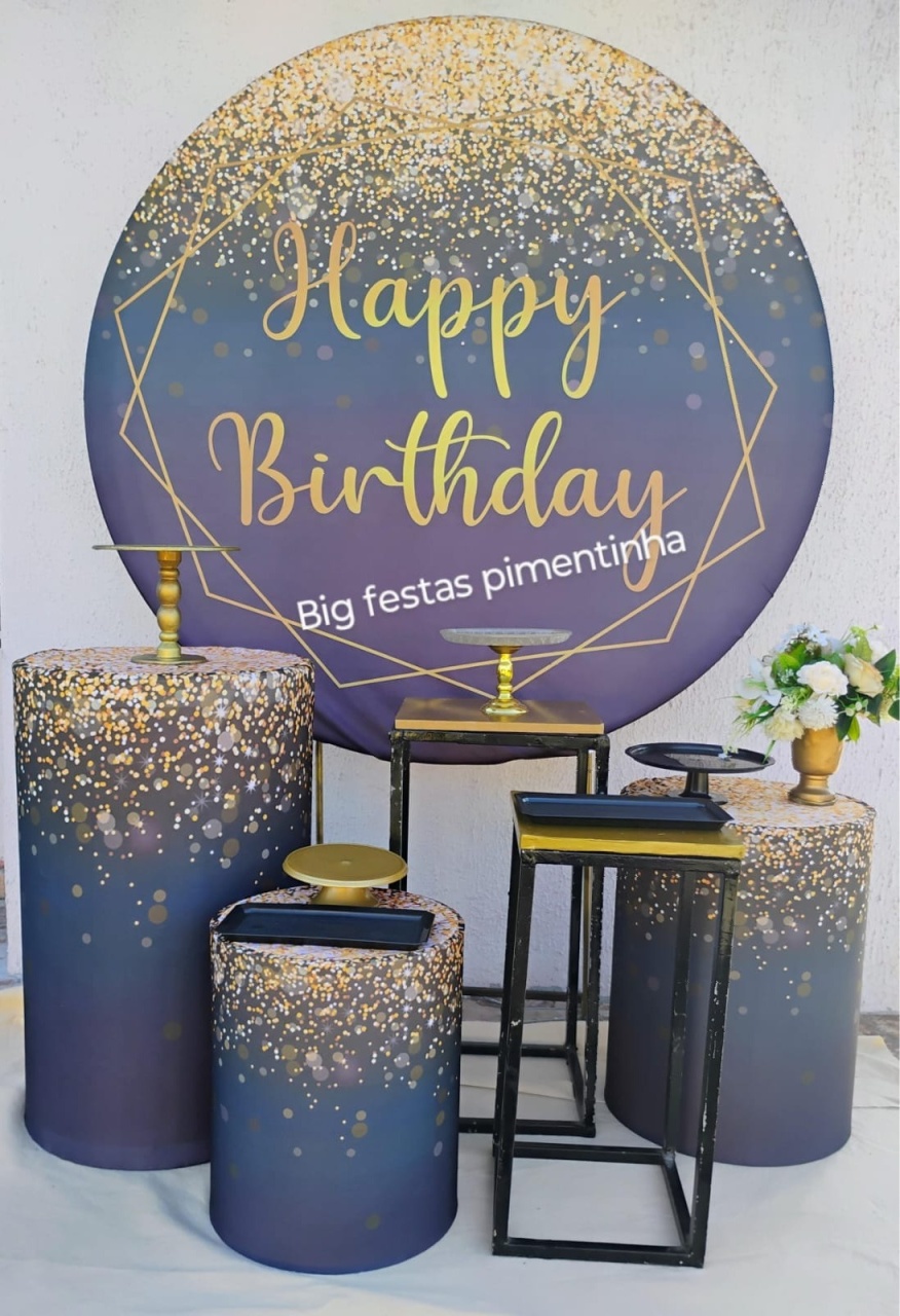Kit Ouro Happy Birthday  - big festas pimentinha