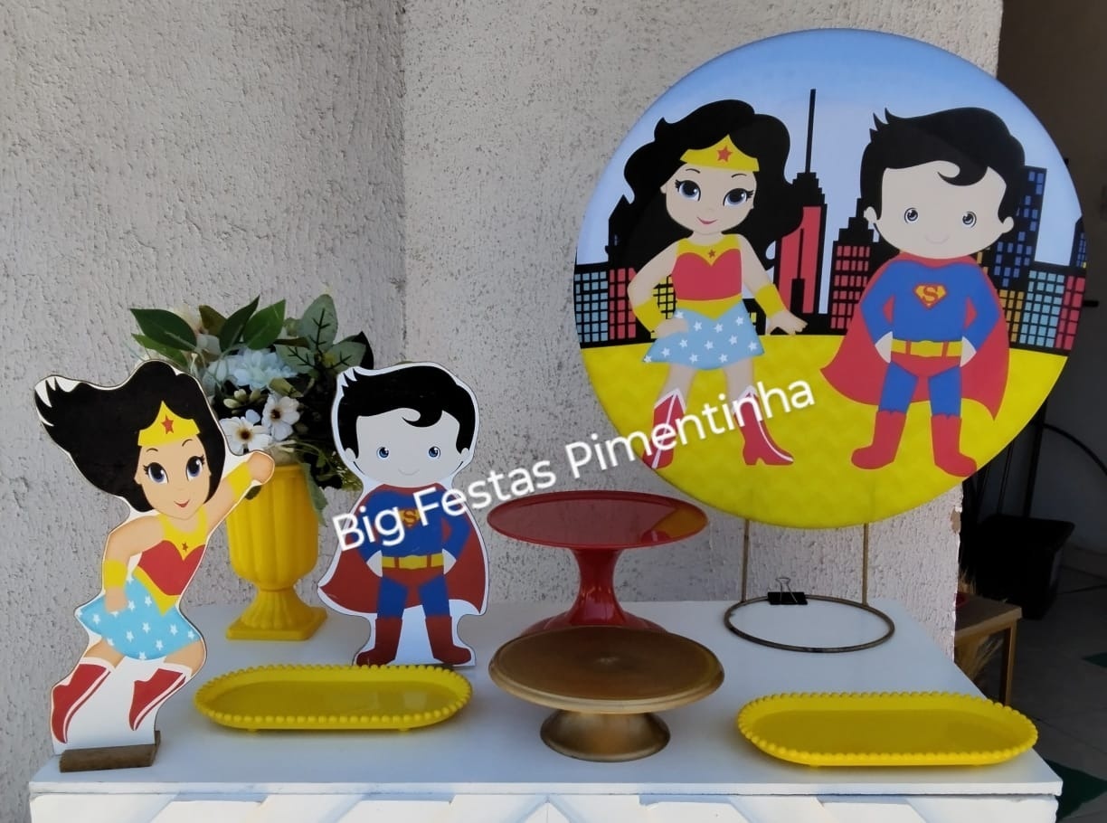 Kit Acessórios Mulher Maravilha E Super Homem - big festas pimentinha
