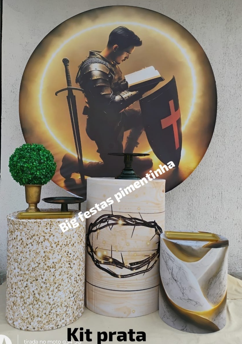 Kit Prata Jesus/ Escudo - big festas pimentinha