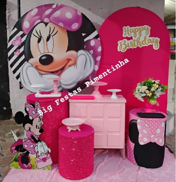 Kit Diamante Minnie Rosa - big festas pimentinha