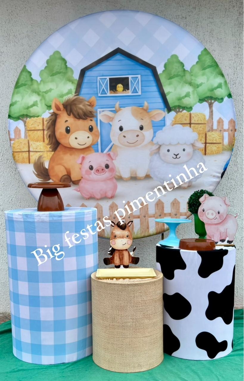 Kit Prata Fazendinha Azul  - big festas pimentinha
