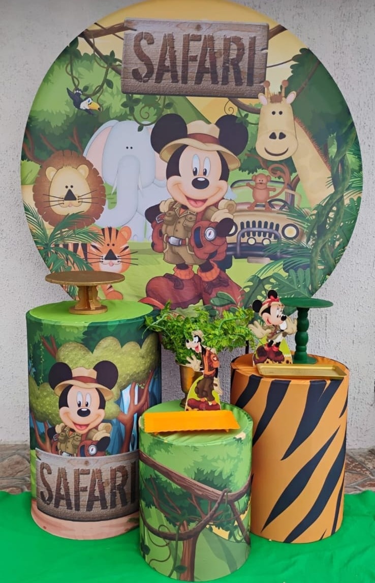Kit Prata Mickey Safari - big festas pimentinha