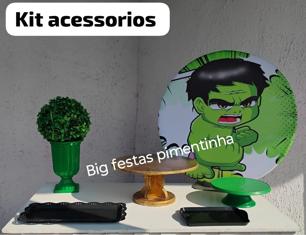 Kit Acessórios Hulk Baby - big festas pimentinha
