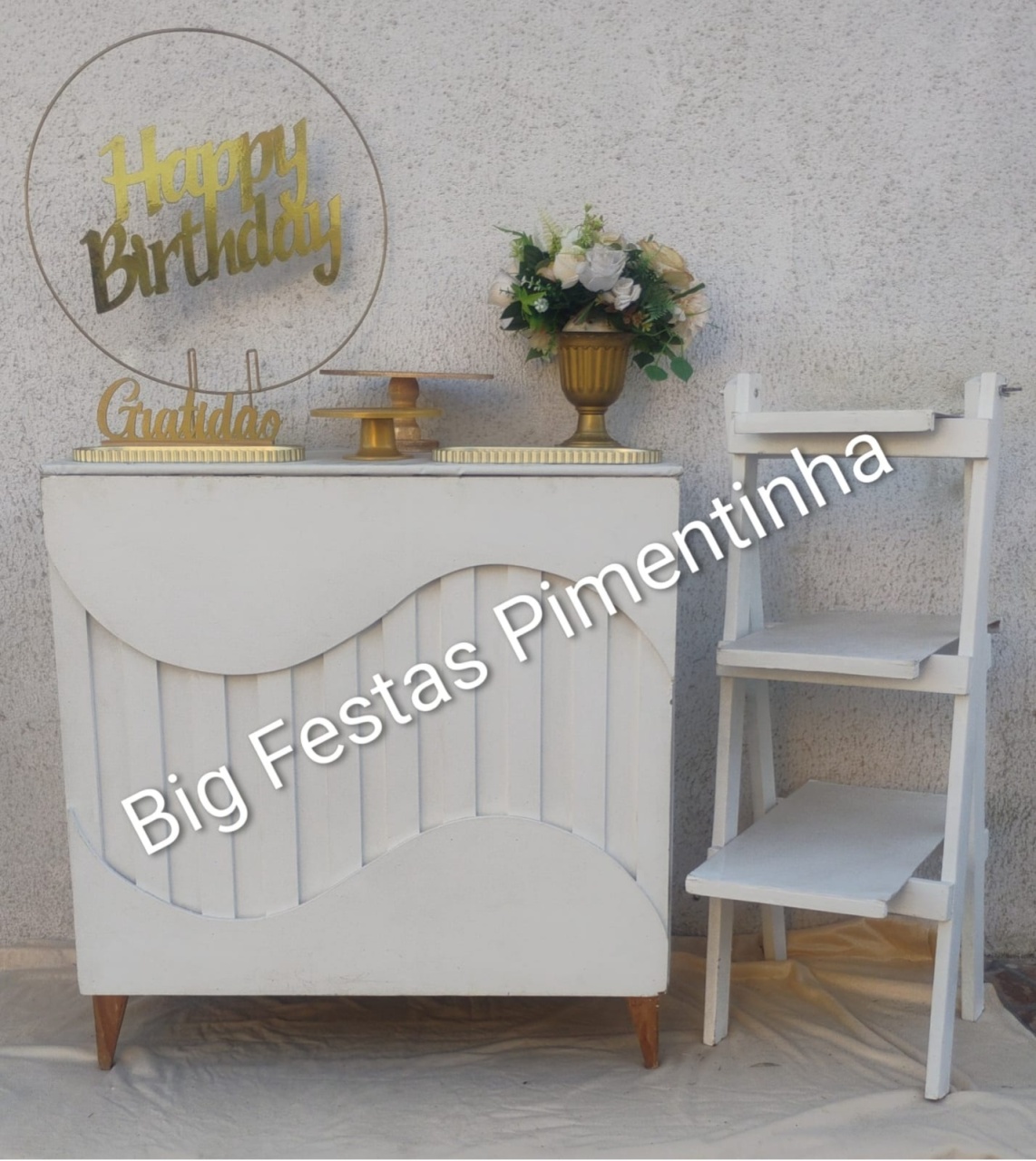 Kit Acessórios Happy Dourado - big festas pimentinha