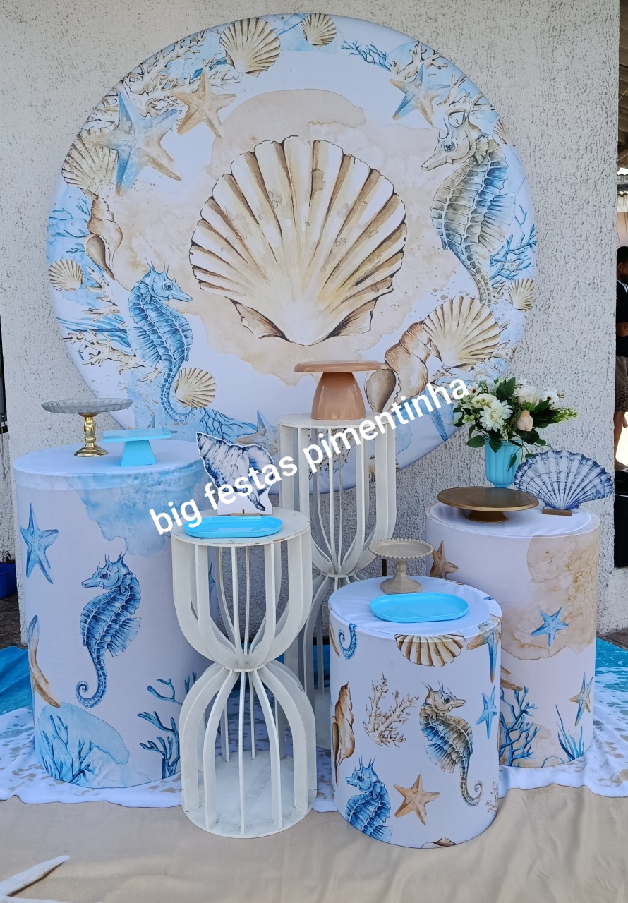 Kit Ouro Fundo Do Mar Concha - big festas pimentinha