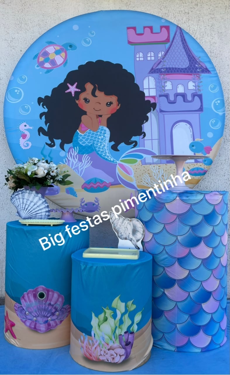 Kit Prata Sereia Negra - big festas pimentinha