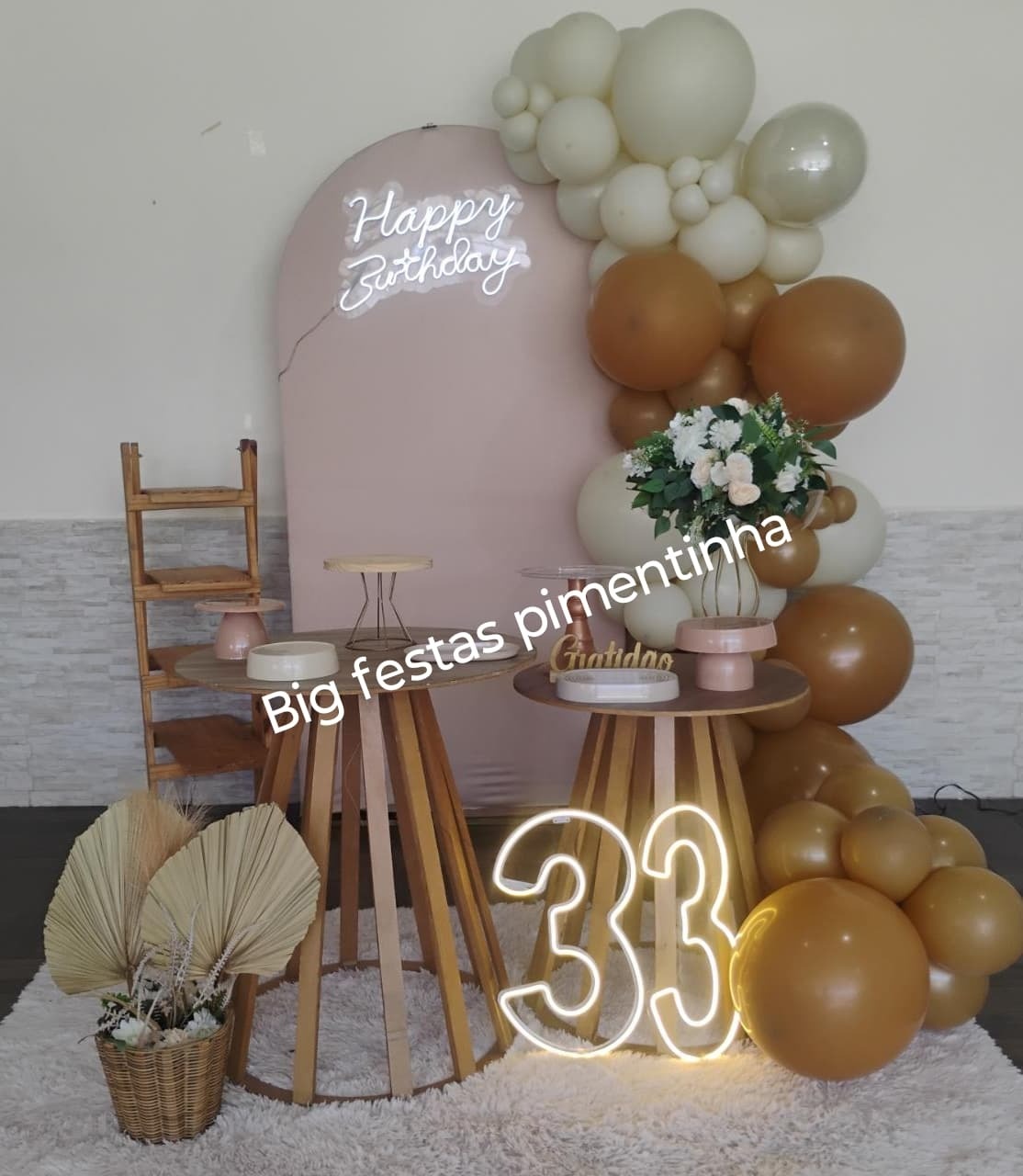 Decoração Bege E Marrom - big festas pimentinha
