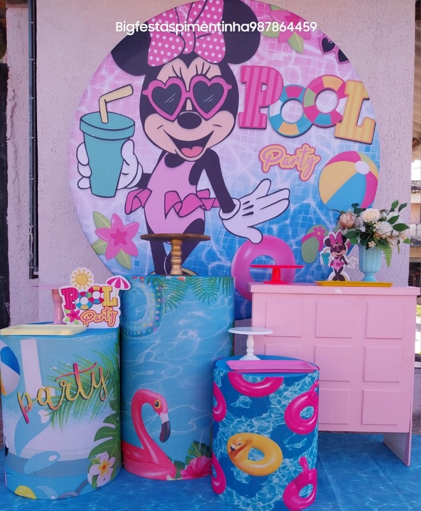 Kit Ouro Pool Party Minnie  - big festas pimentinha