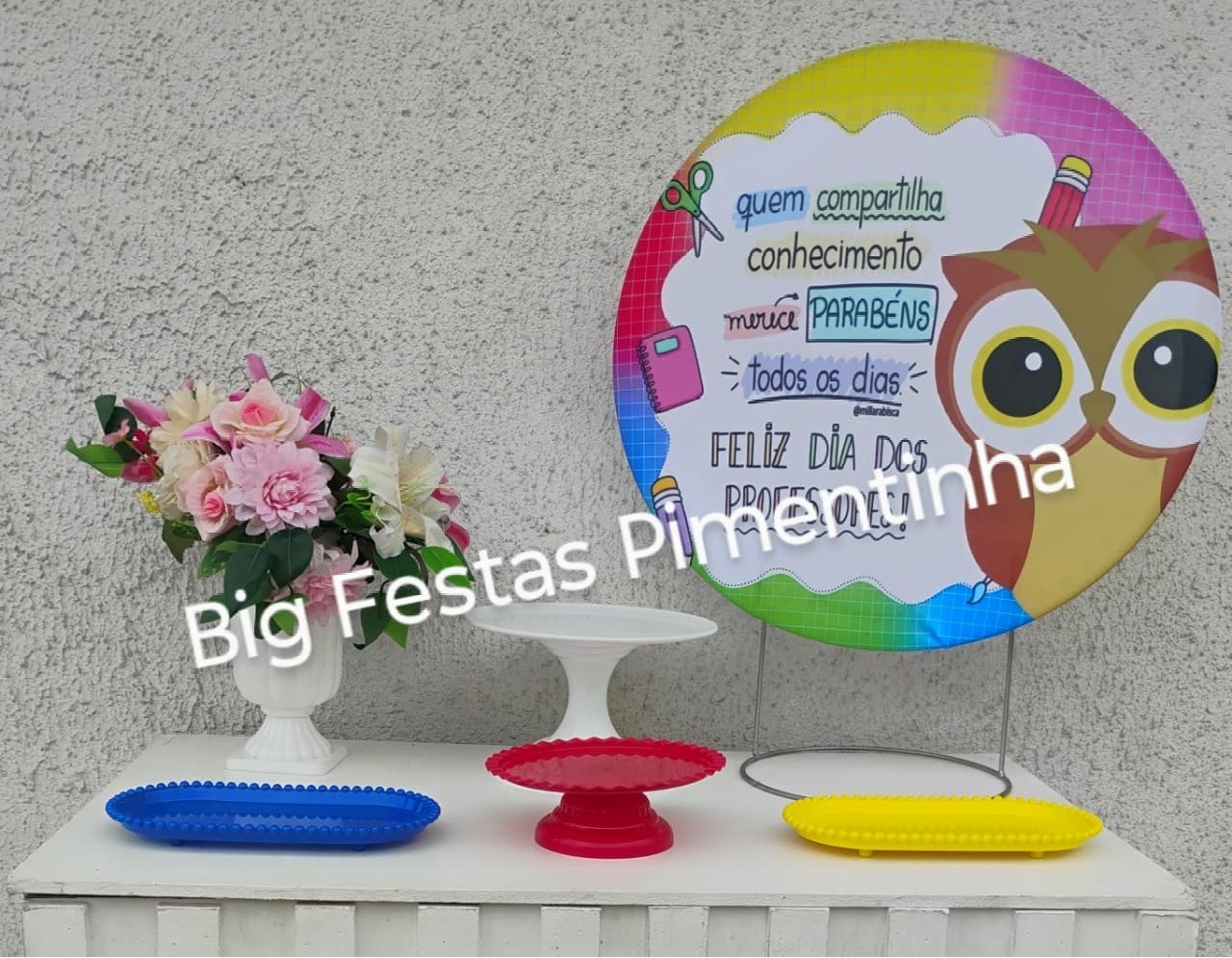 Kit Acessórios Dia dos Professores Coruja Colorida - big festas pimentinha