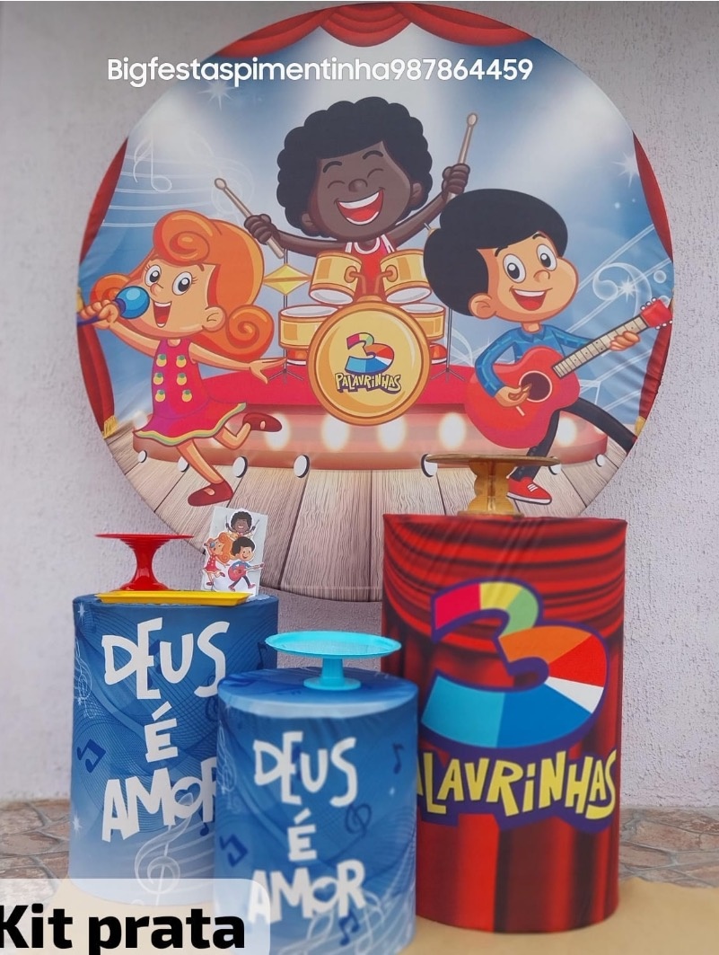 Kit Prata Três Palavrinhas  - big festas pimentinha