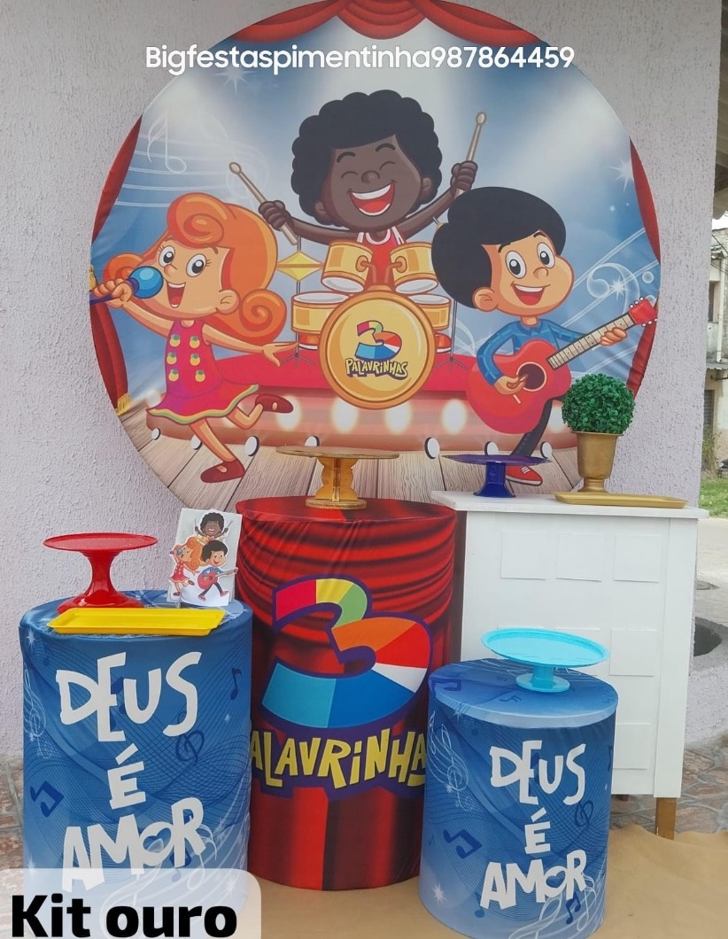 Kit Ouro Três Palavrinhas  - big festas pimentinha