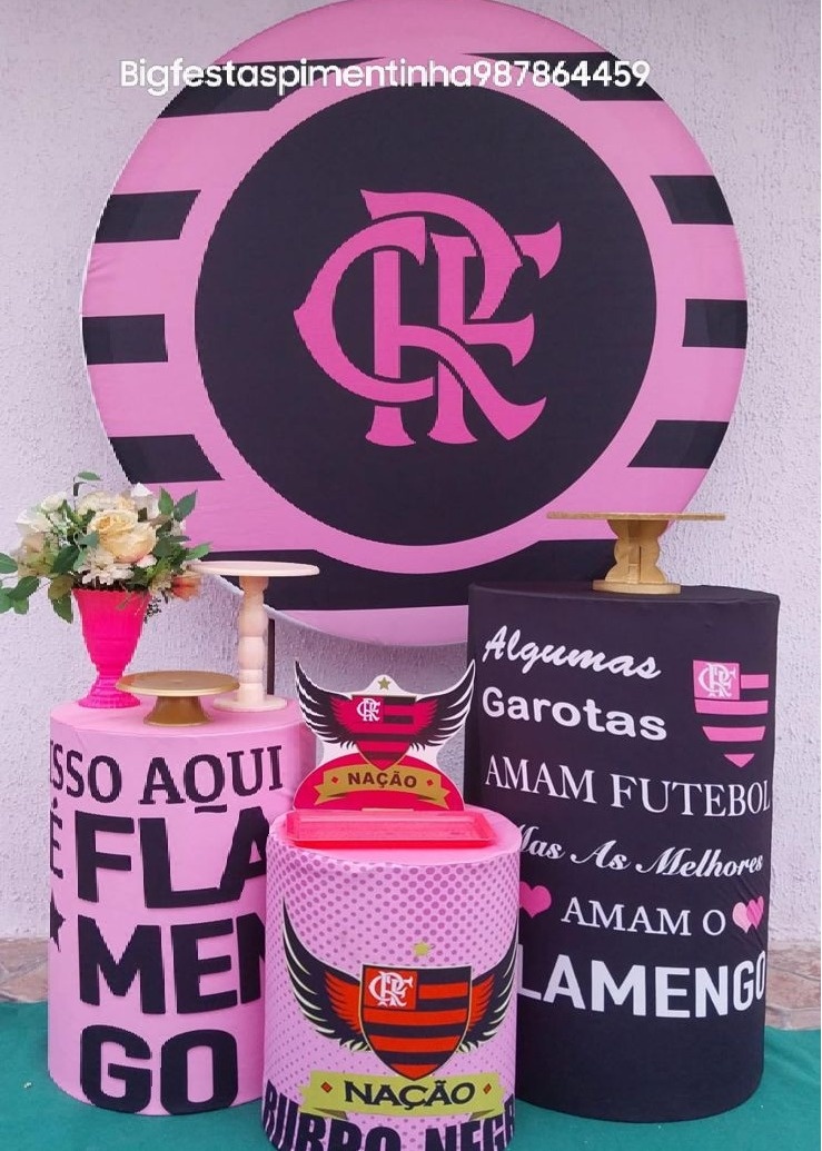Kit Prata Flamengo Rosa - big festas pimentinha