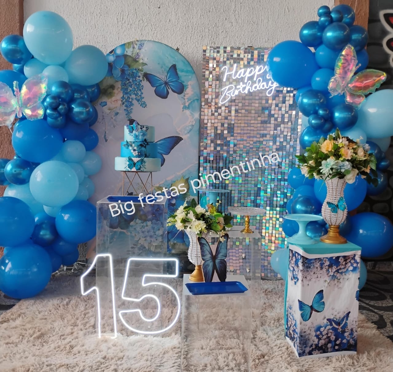 Decoração Borboleta Azul - big festas pimentinha