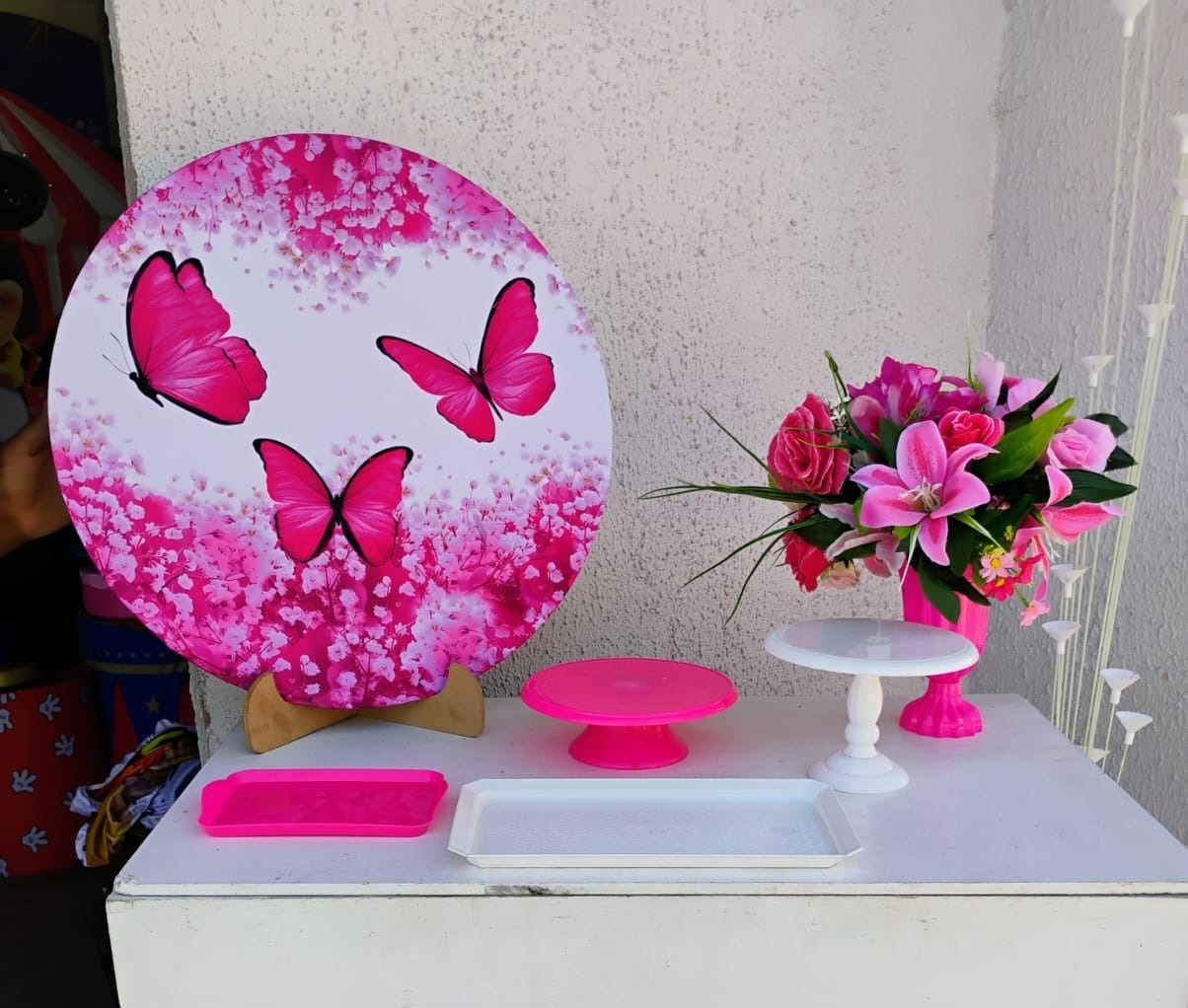 Kit Acessórios Borboleta Rosa - big festas pimentinha