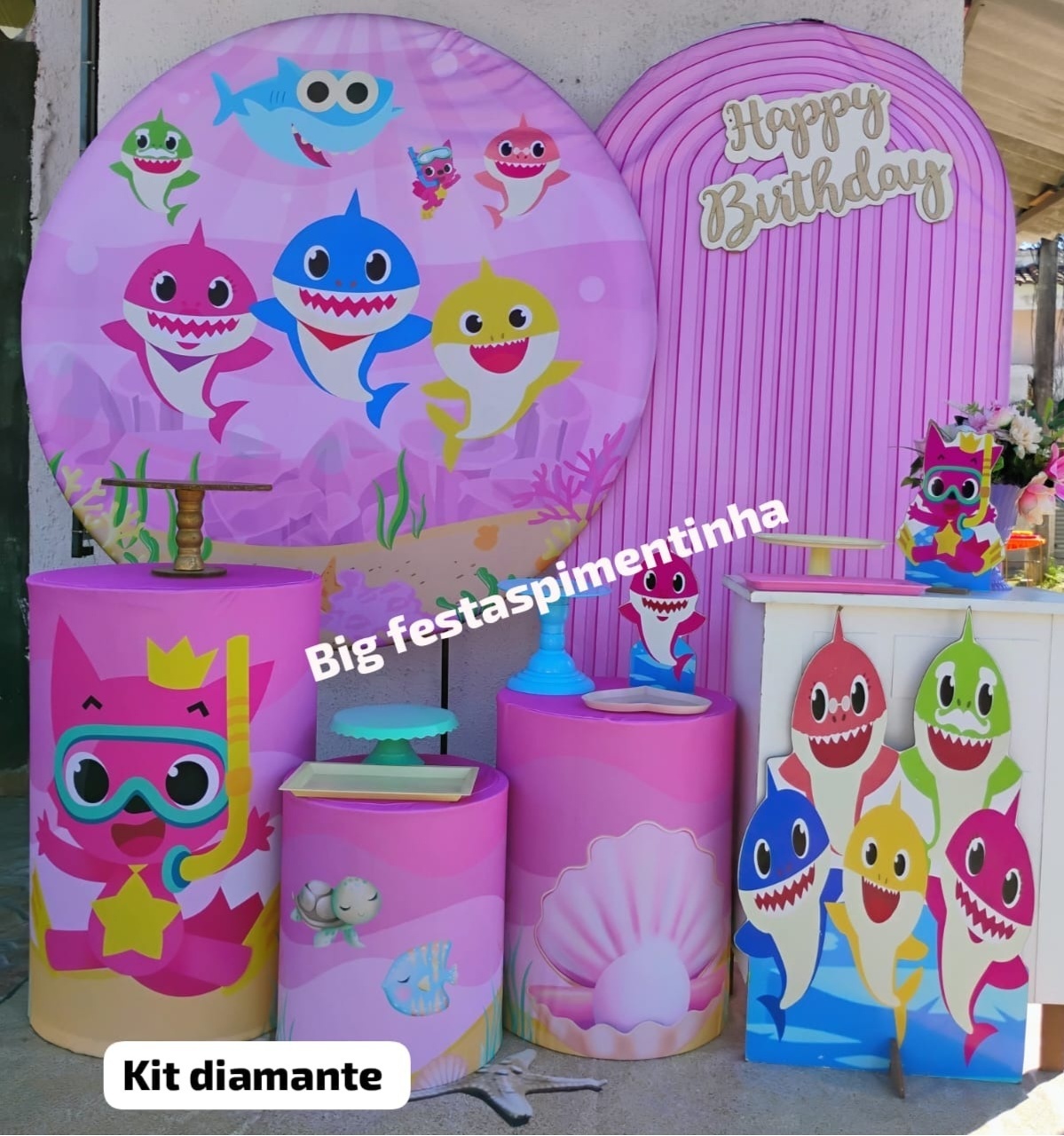 Kit Diamante Baby Shark 1 - big festas pimentinha