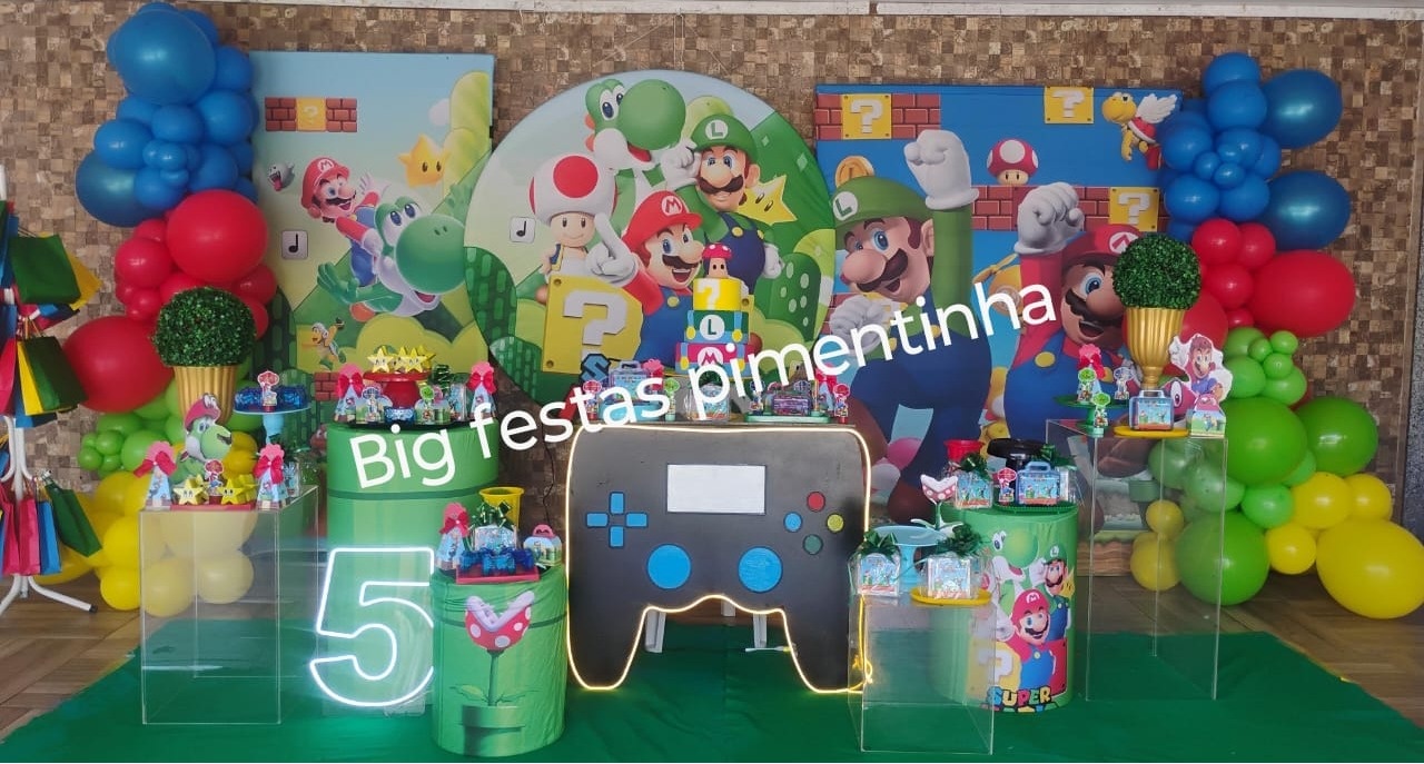 Decoração Super Mario - big festas pimentinha