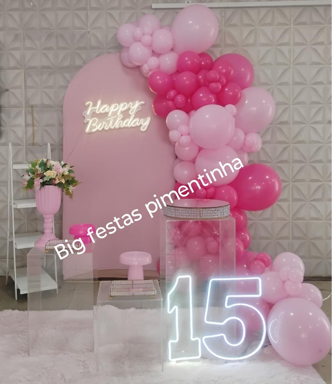 Decoração Rosa Pink E Rosa Claro - big festas pimentinha