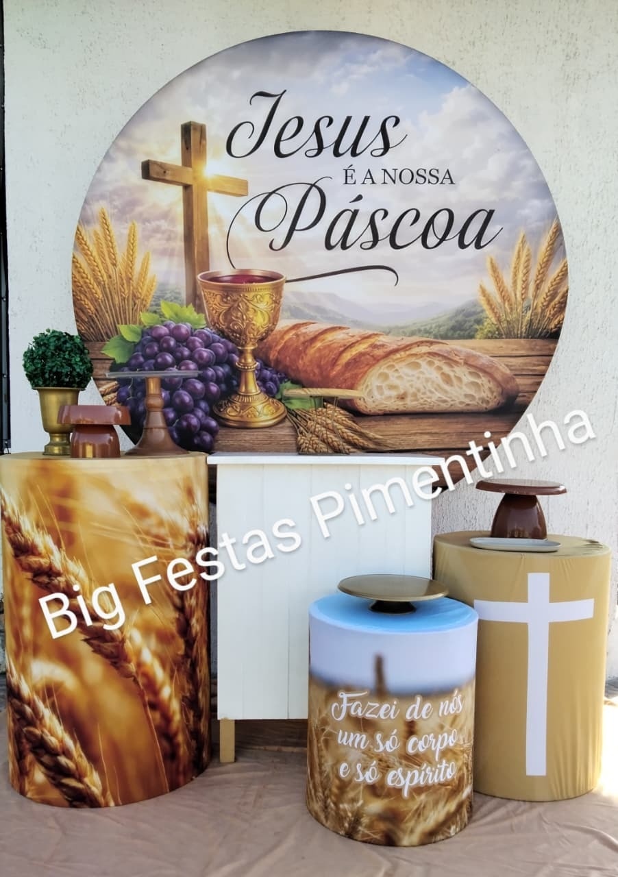 Kit Ouro Jesus É A Nossa Pascoa - big festas pimentinha