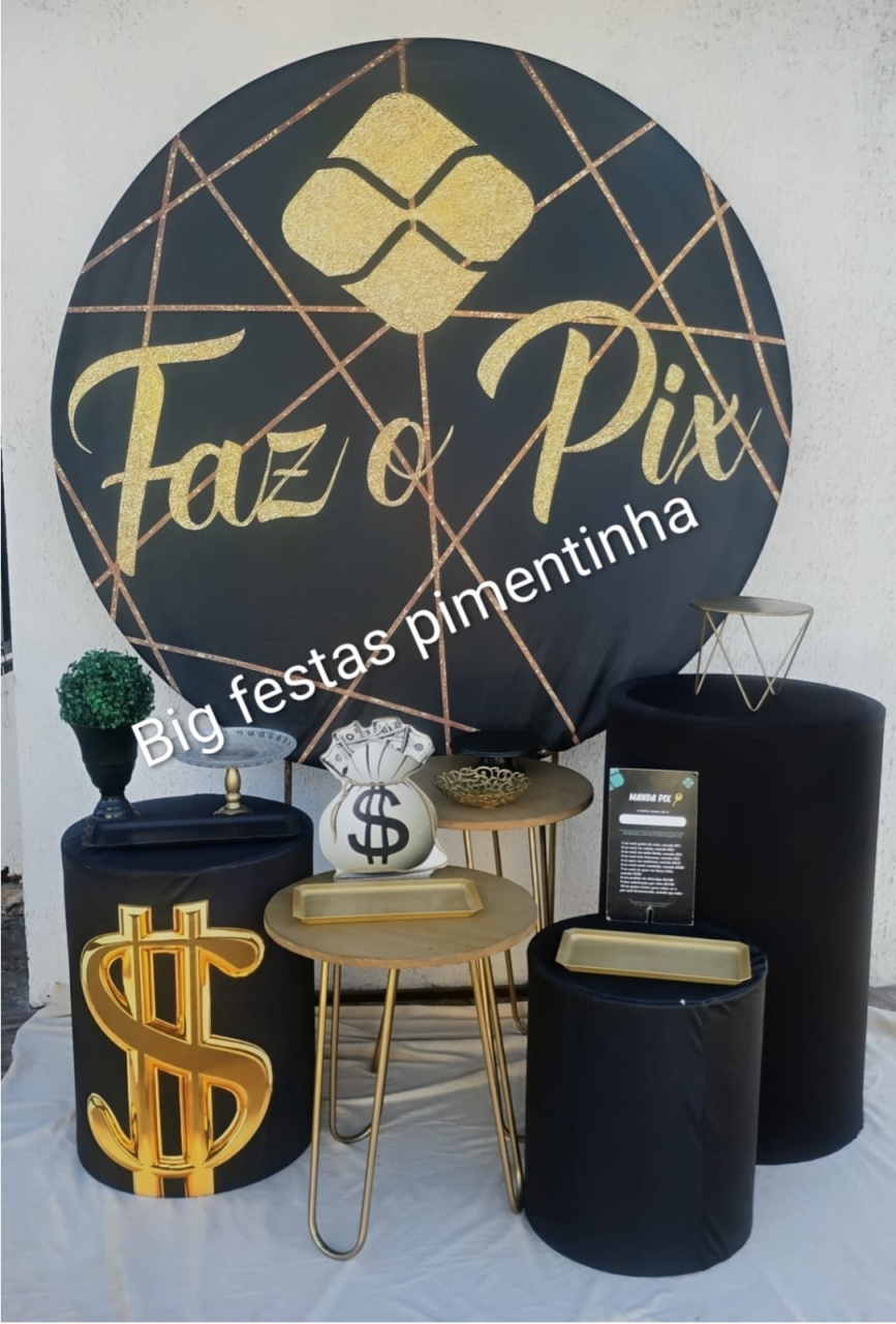 Kit Ouro Pix Preto - big festas pimentinha