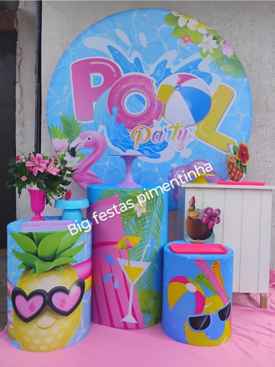 Kit Ouro Pool Party Rosa - big festas pimentinha