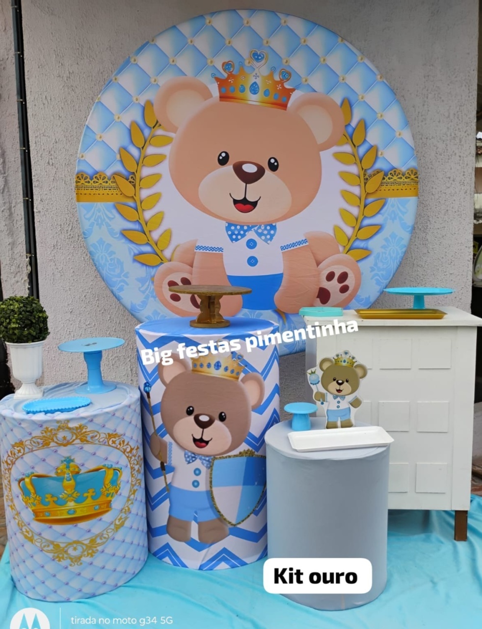 Kit Ouro Ursinho Principe Claro - big festas pimentinha