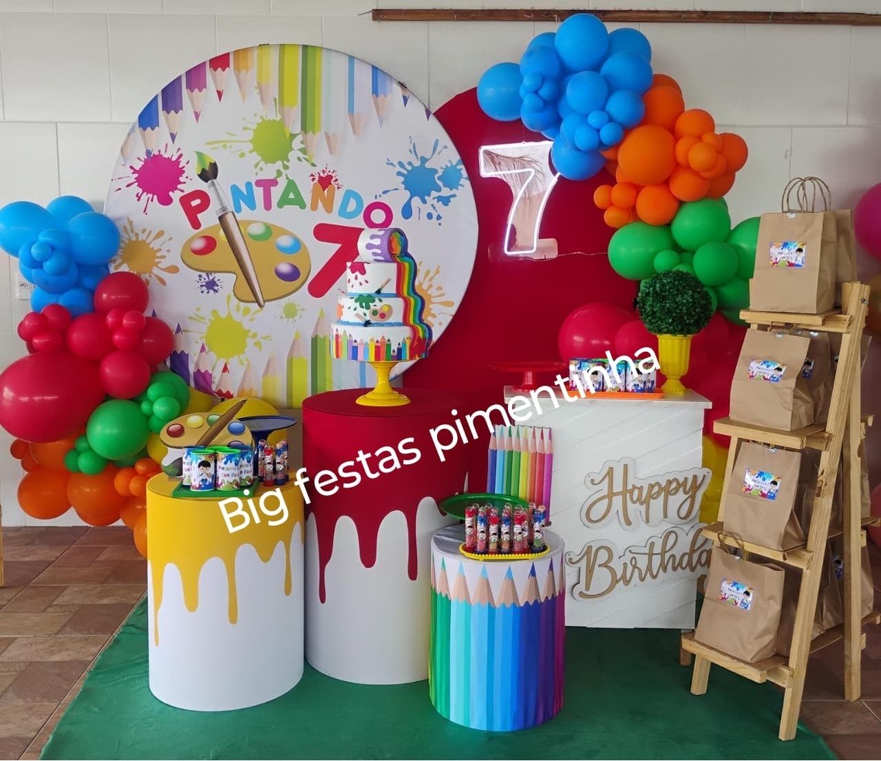 Decoração Pintando 7 - big festas pimentinha