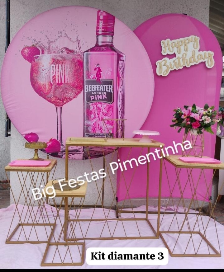 Kit Diamante Gin Rosa X - big festas pimentinha