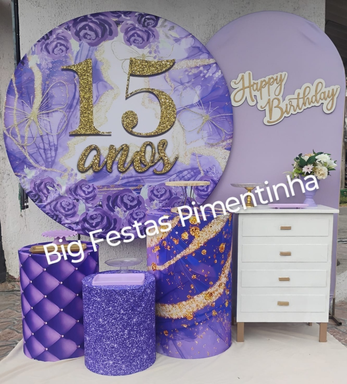 Kit Diamante 15 Anos Lilais - big festas pimentinha