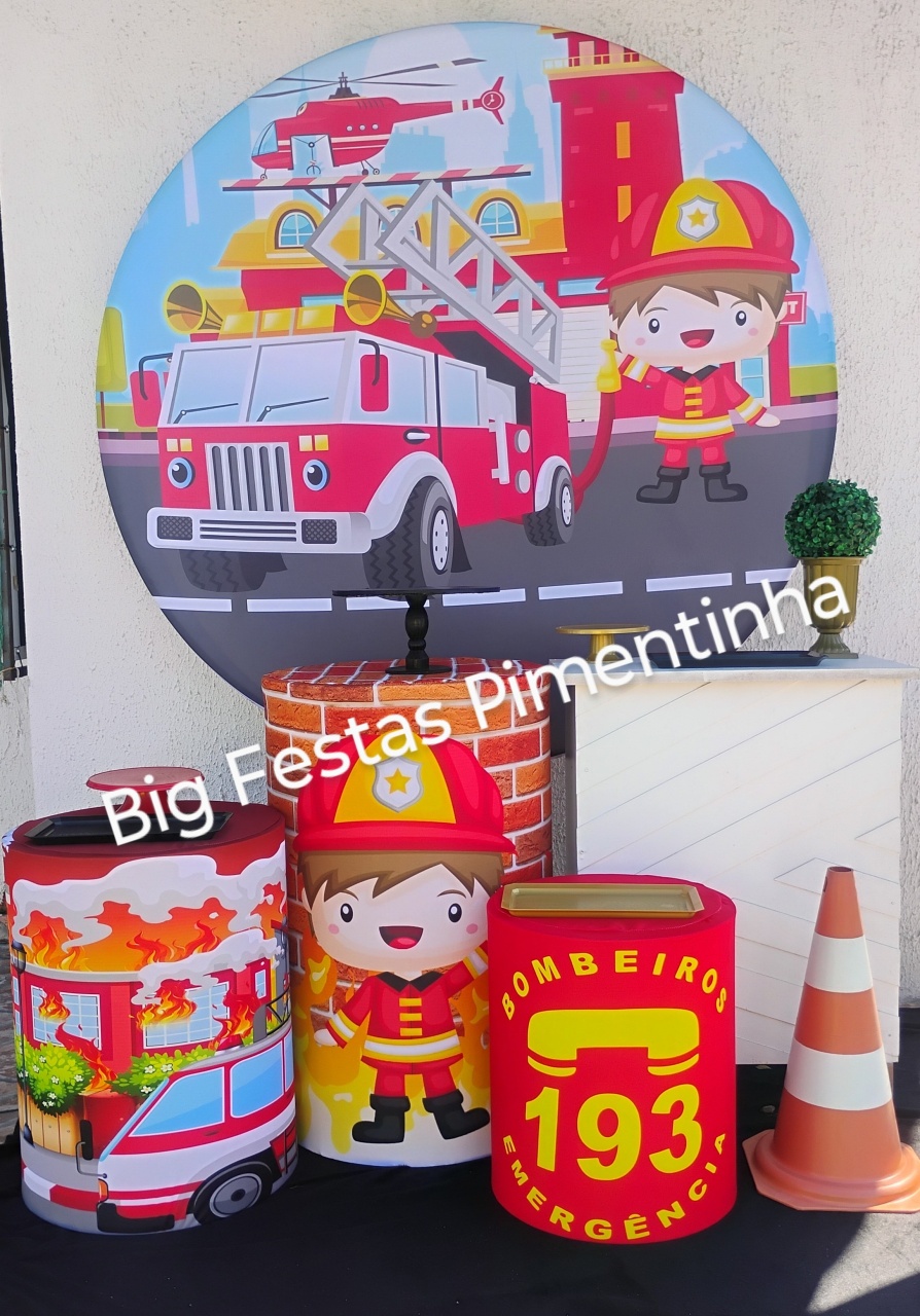 Kit Ouro Bombeiro Infantil - big festas pimentinha