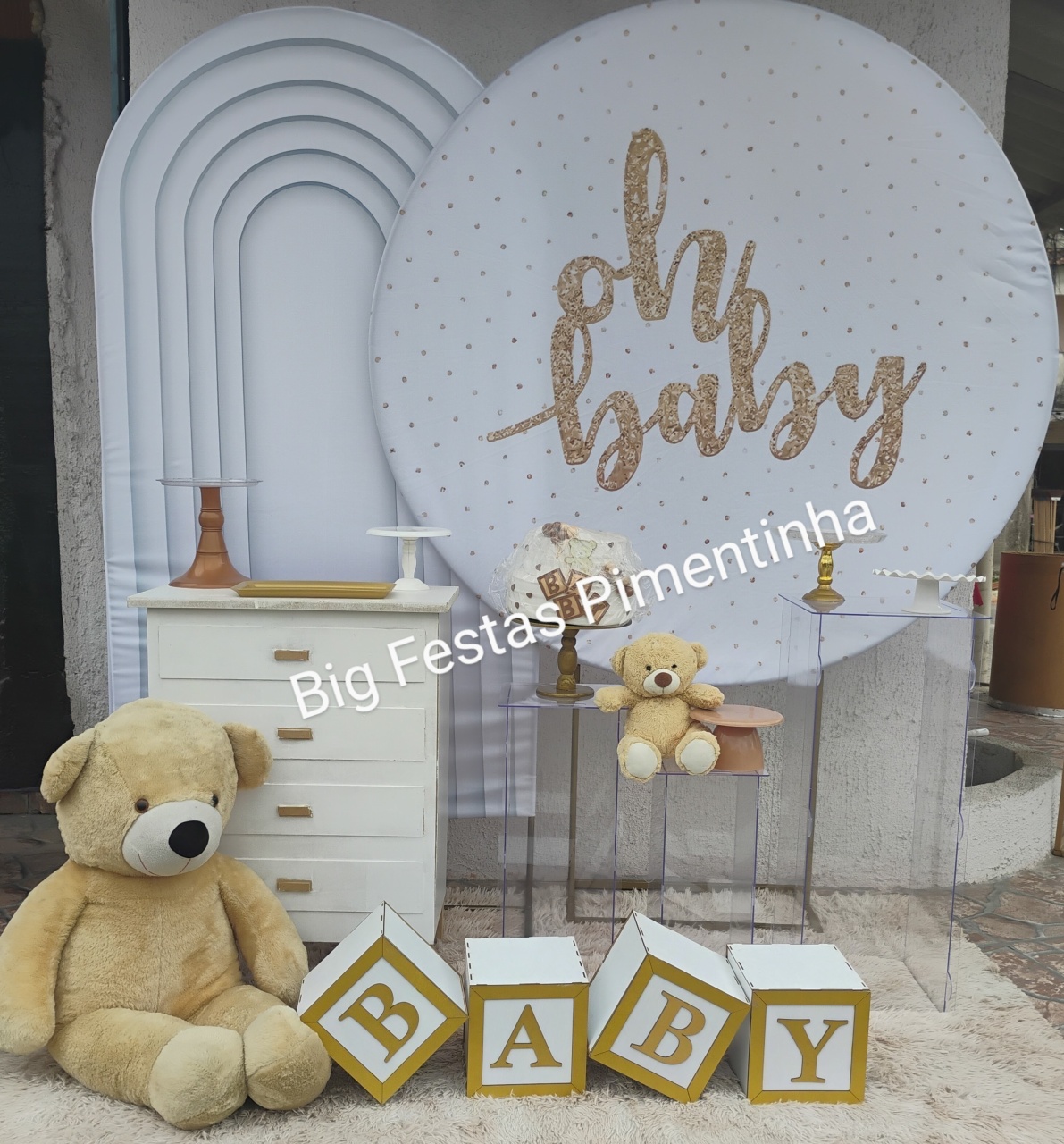 Kit Diamante Chá de Bebê + Cubo Acrílico - big festas pimentinha