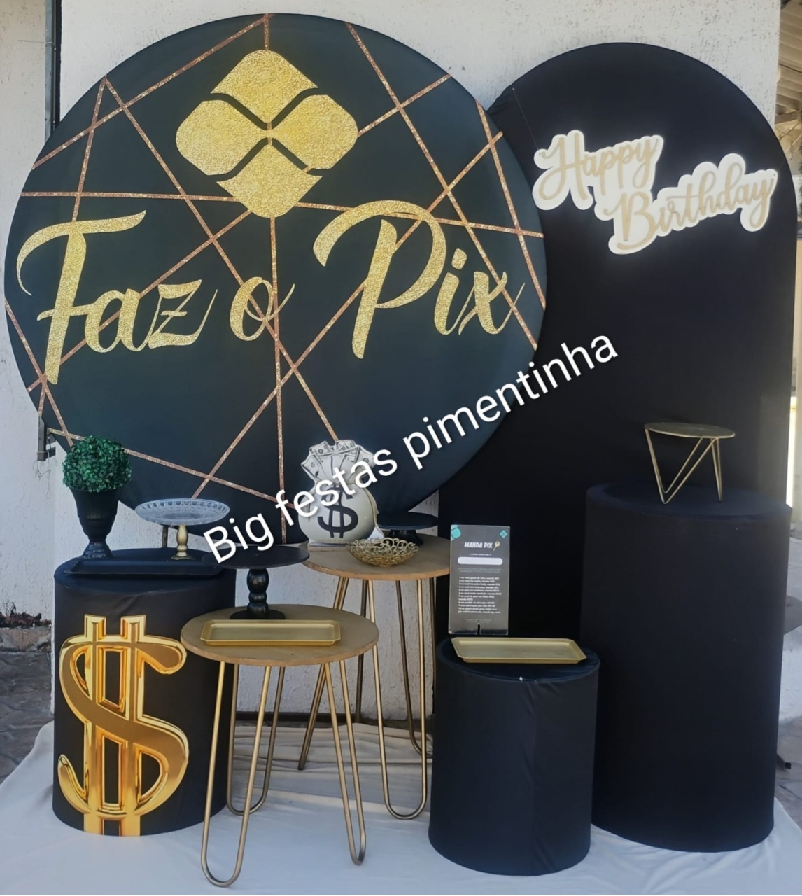 Kit Diamante Pix Preto - big festas pimentinha