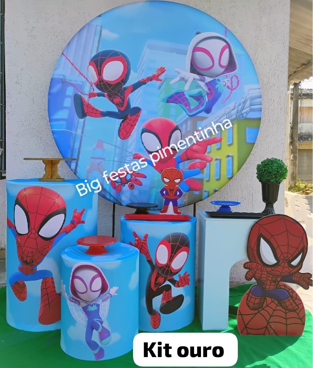 Kit Ouro Spider Man - big festas pimentinha