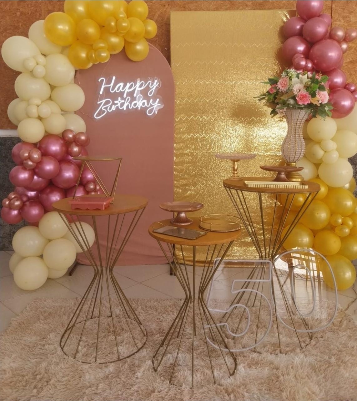 Decoração Rosa E Dourado - big festas pimentinha