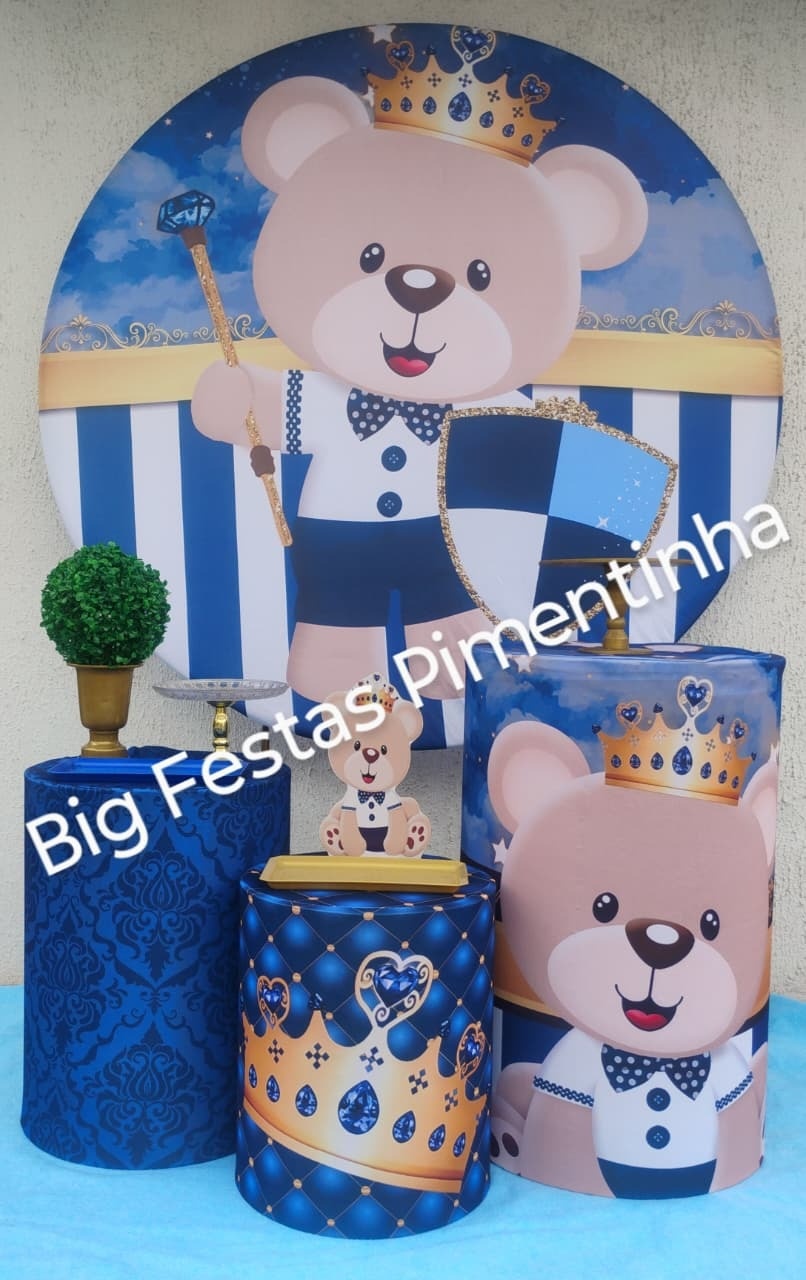 Kit Prata Chá de Bebe Menino Ursinho - big festas pimentinha