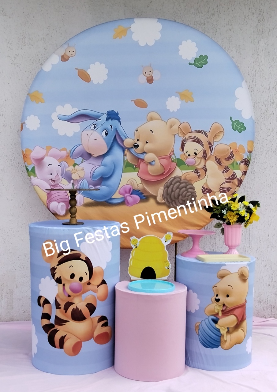 Kit Prata Ursinho Pool  - big festas pimentinha