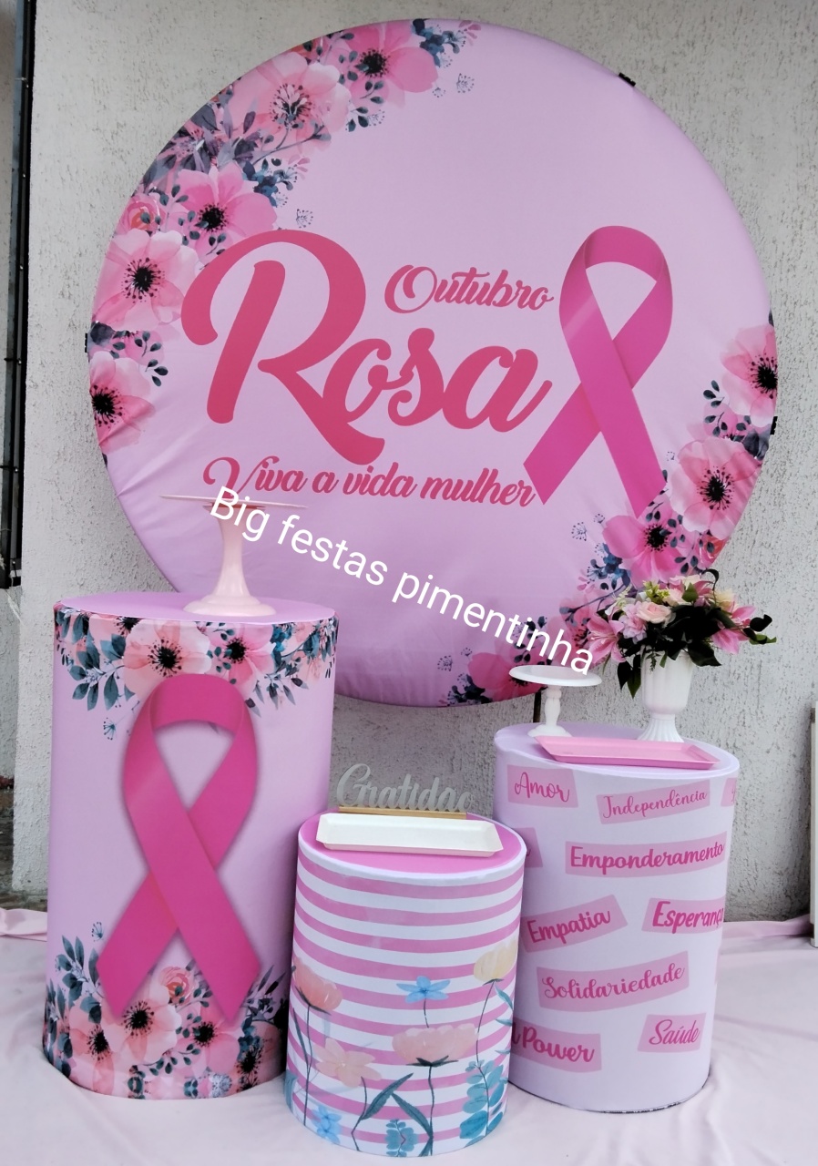 Kit Prata Outubro Rosa - big festas pimentinha