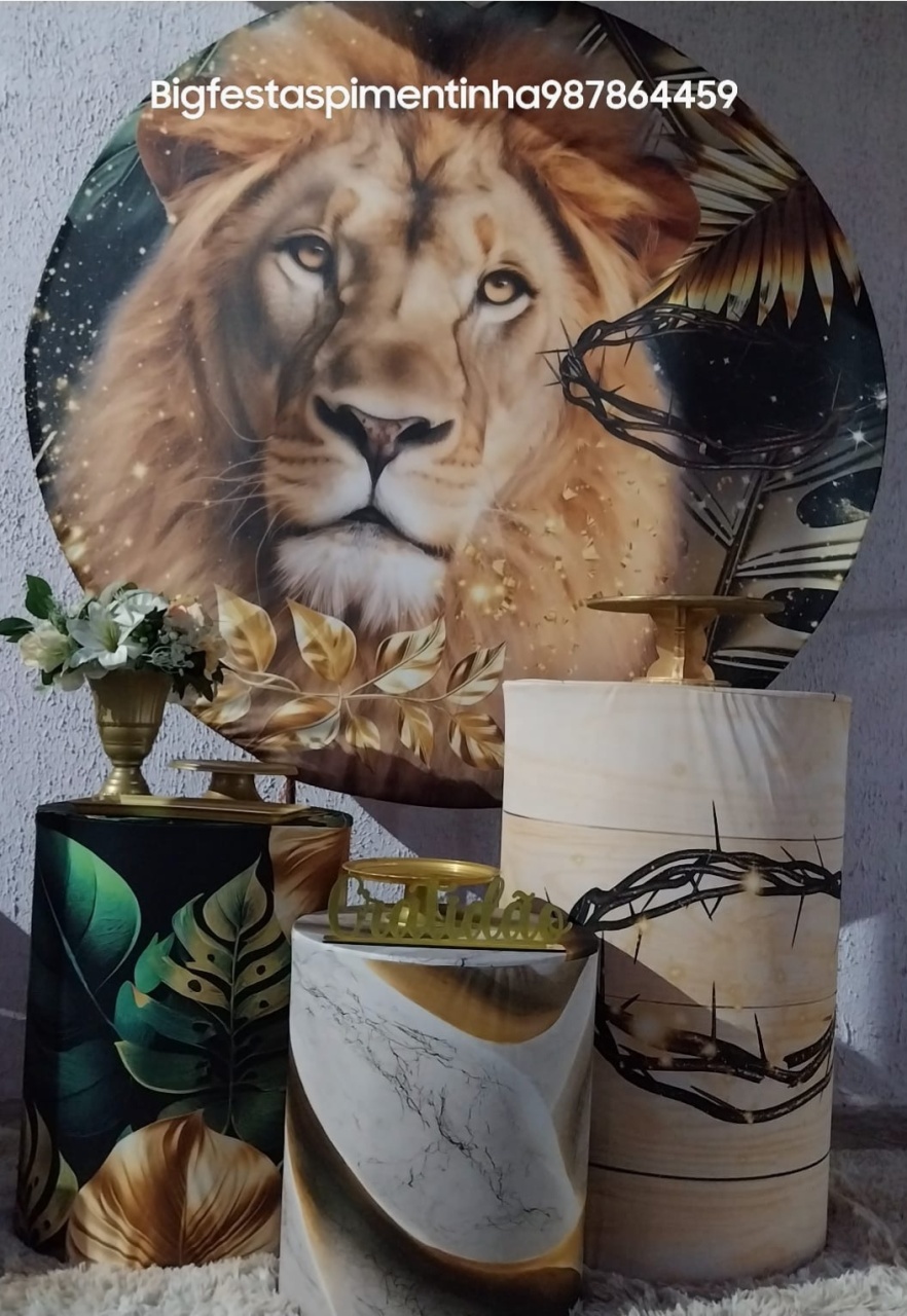 Kit Prata Jesus/ Leão - big festas pimentinha