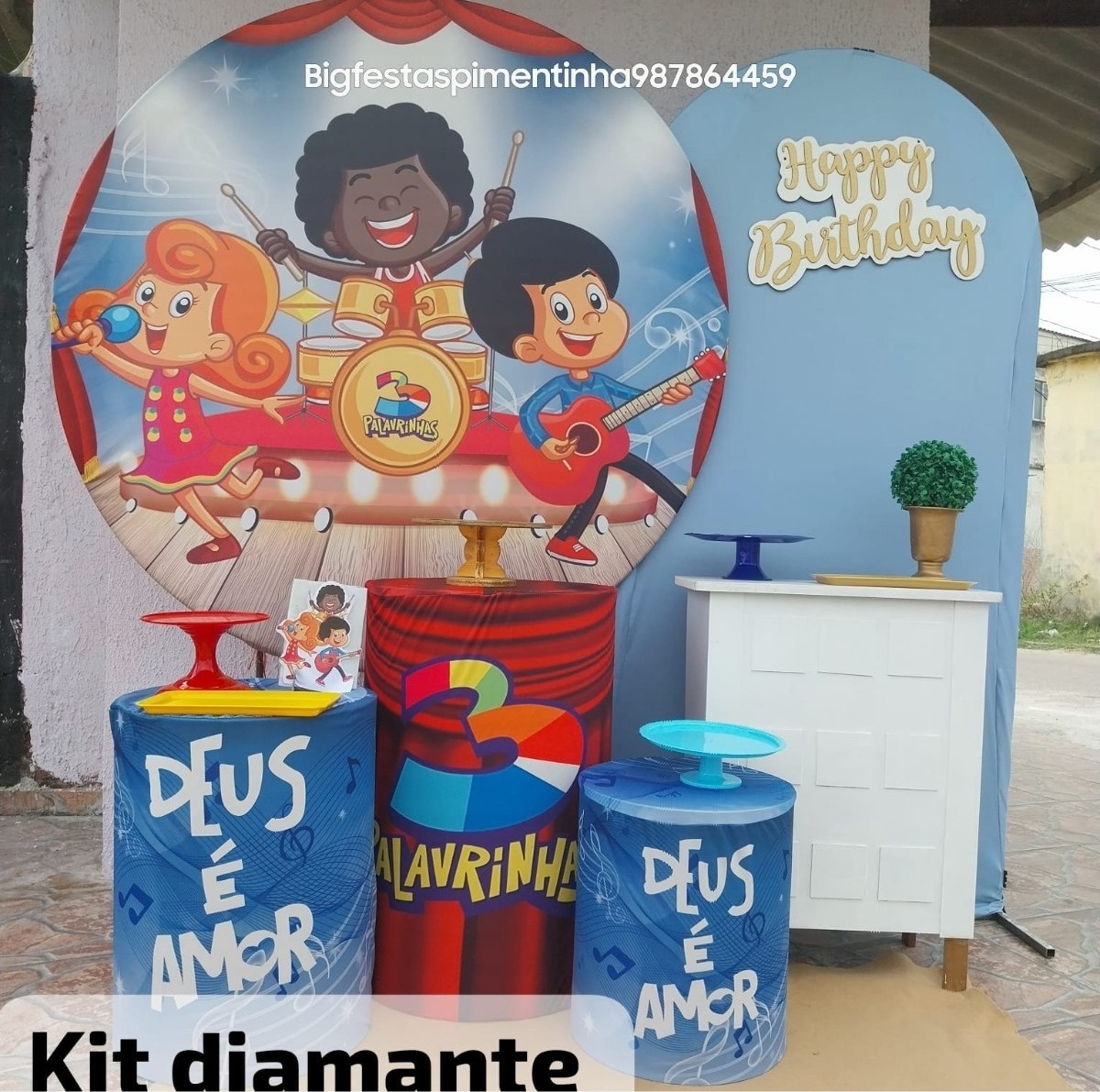 Kit Diamante Três Palavrinhas - big festas pimentinha