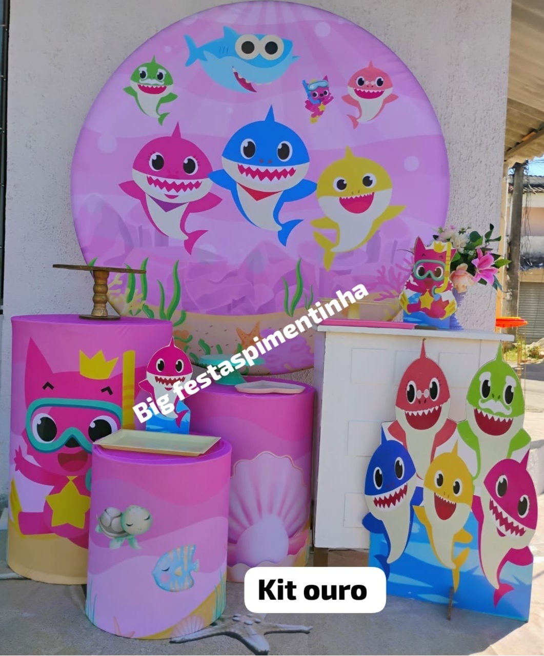 Kit Ouro Baby Shark 1 - big festas pimentinha