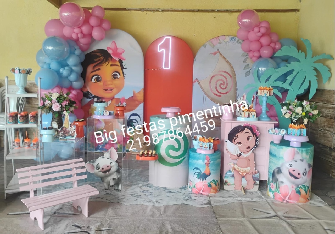 Decoração Moana Baby - big festas pimentinha