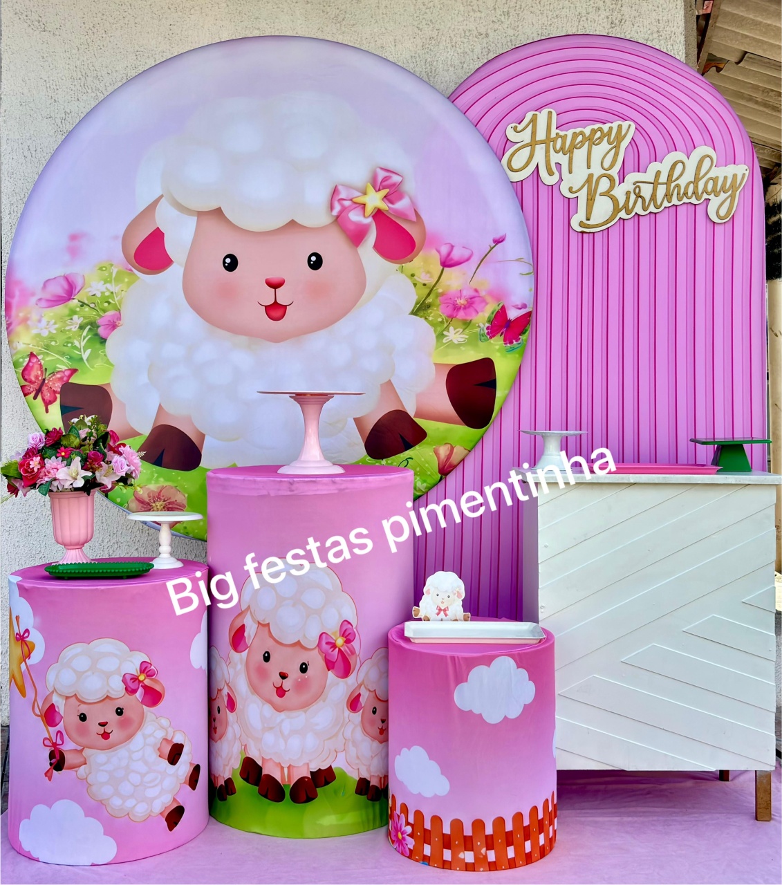 Kit Diamante Ovelhinha Rosa - big festas pimentinha