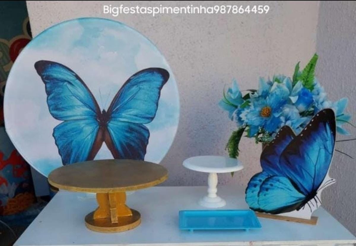 Kit Acessórios Borboleta Azul - big festas pimentinha