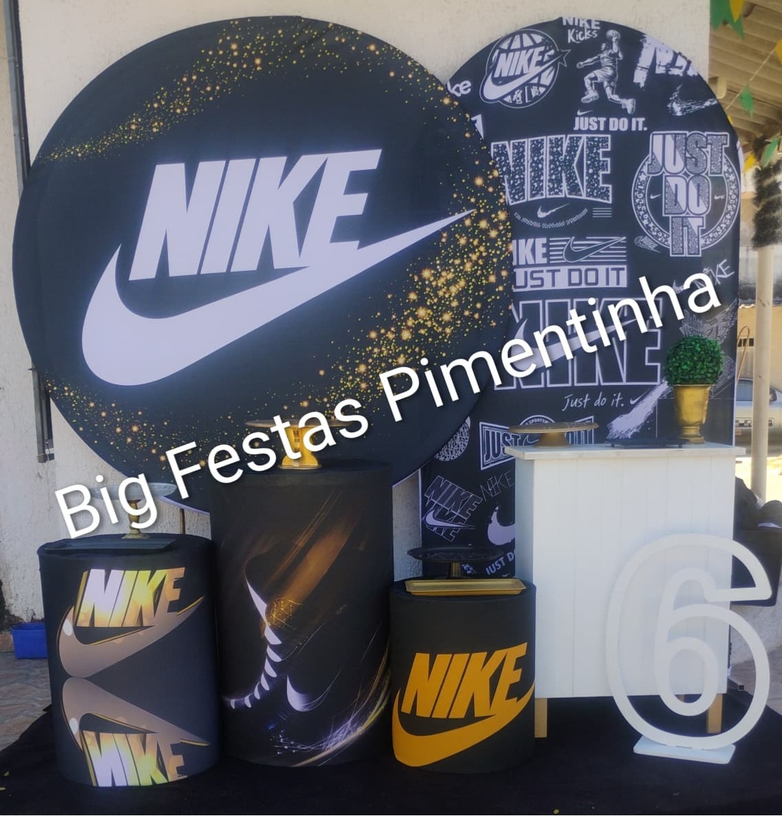 Kit Diamante Nike Dourado - big festas pimentinha