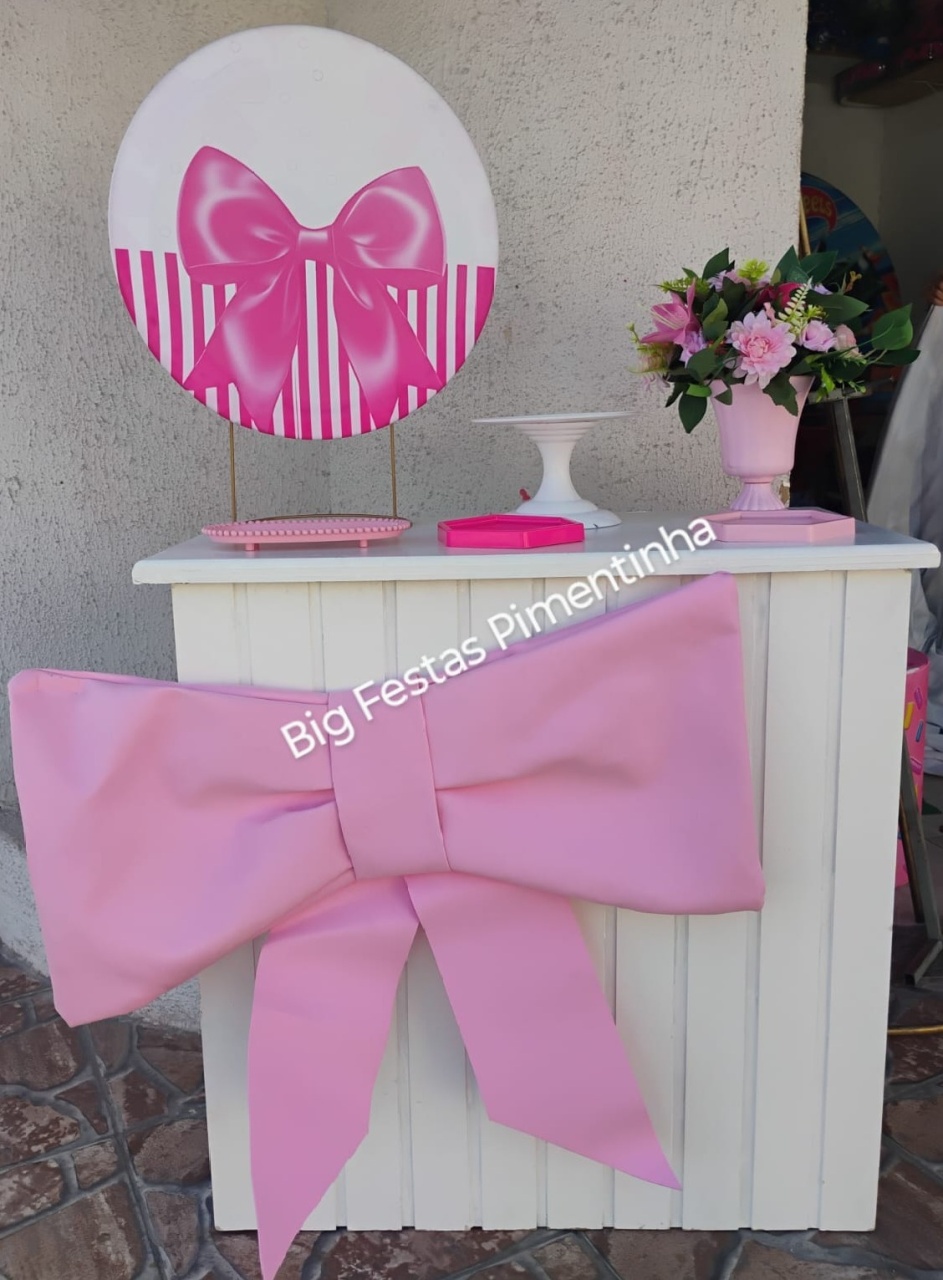 Kit Acessórios Laço Rosa - big festas pimentinha