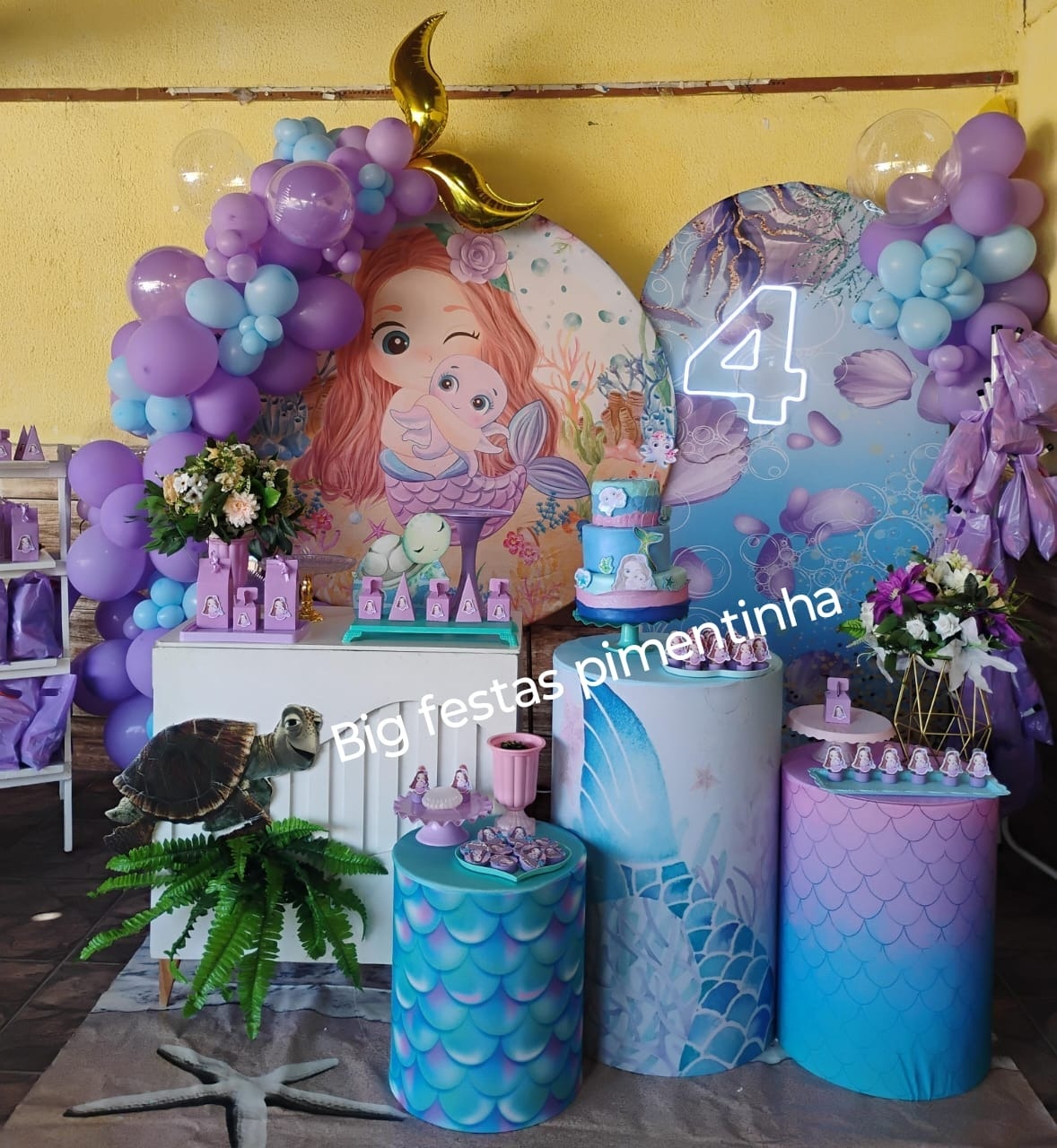 Decoração Sereia Baby - big festas pimentinha